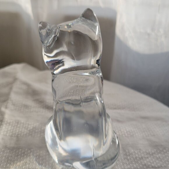 Princess House Clear Crystal Cat Figurine Paperweight - Picture 4 of 6